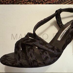 Manolo Blahnik Animal Print Slingback Sandals